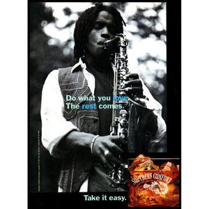 1995 Southern Comfort Whiskey Vintage Print Ad Saxophone Jazz Musician Wall Art